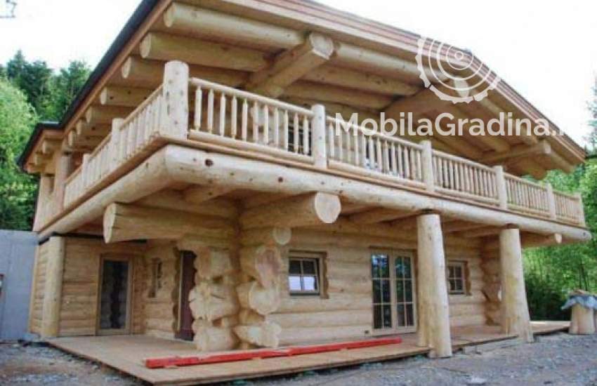 Case din lemn masiv rotund